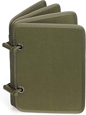 LIVANS Tactical Patch Booklet Organizer, Flip-Page Patch Book Mini Display Patches Panel Board Include Removable Ring Binders