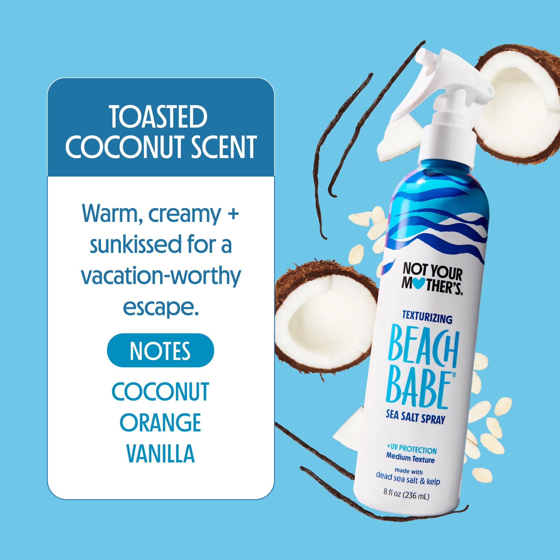 Not Your Mother's Playa Babe Sea Salt Spray (3 Stück) – 8 Fl Oz – Texturierendes Spray für trockenes Haar – verleiht dem Haar Textur und Granulat mit einem matten Finish