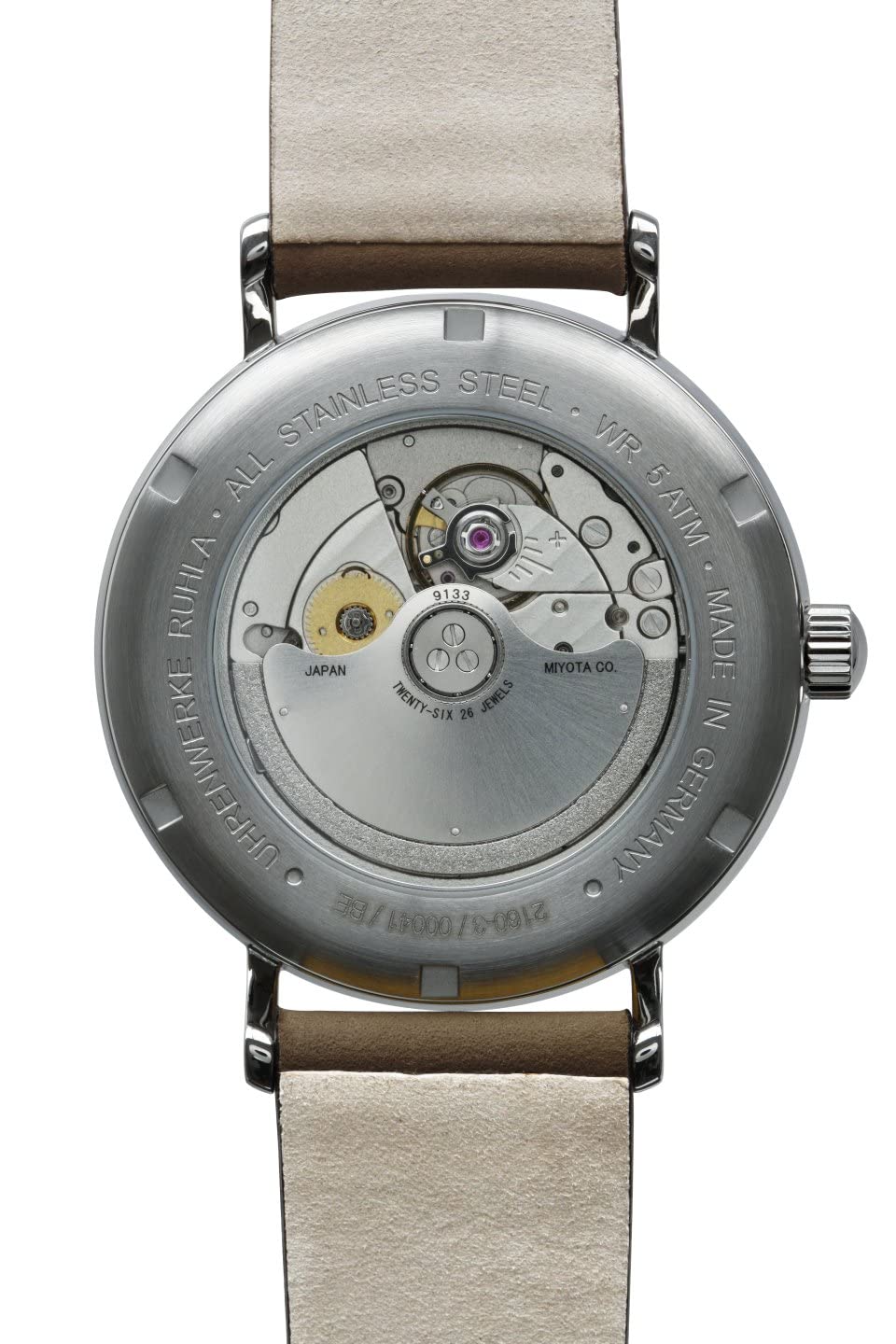 Bauhaus Herren Automatikuhr 2160 mit Gangreserveanzeige und Lederband