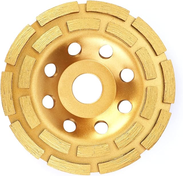 QWORK diamond cup, grinding disc, grinding wheel, 125 mm x 22.2 mm for concrete, plaster, granite, resin, tile adhesives, natural stone, etc