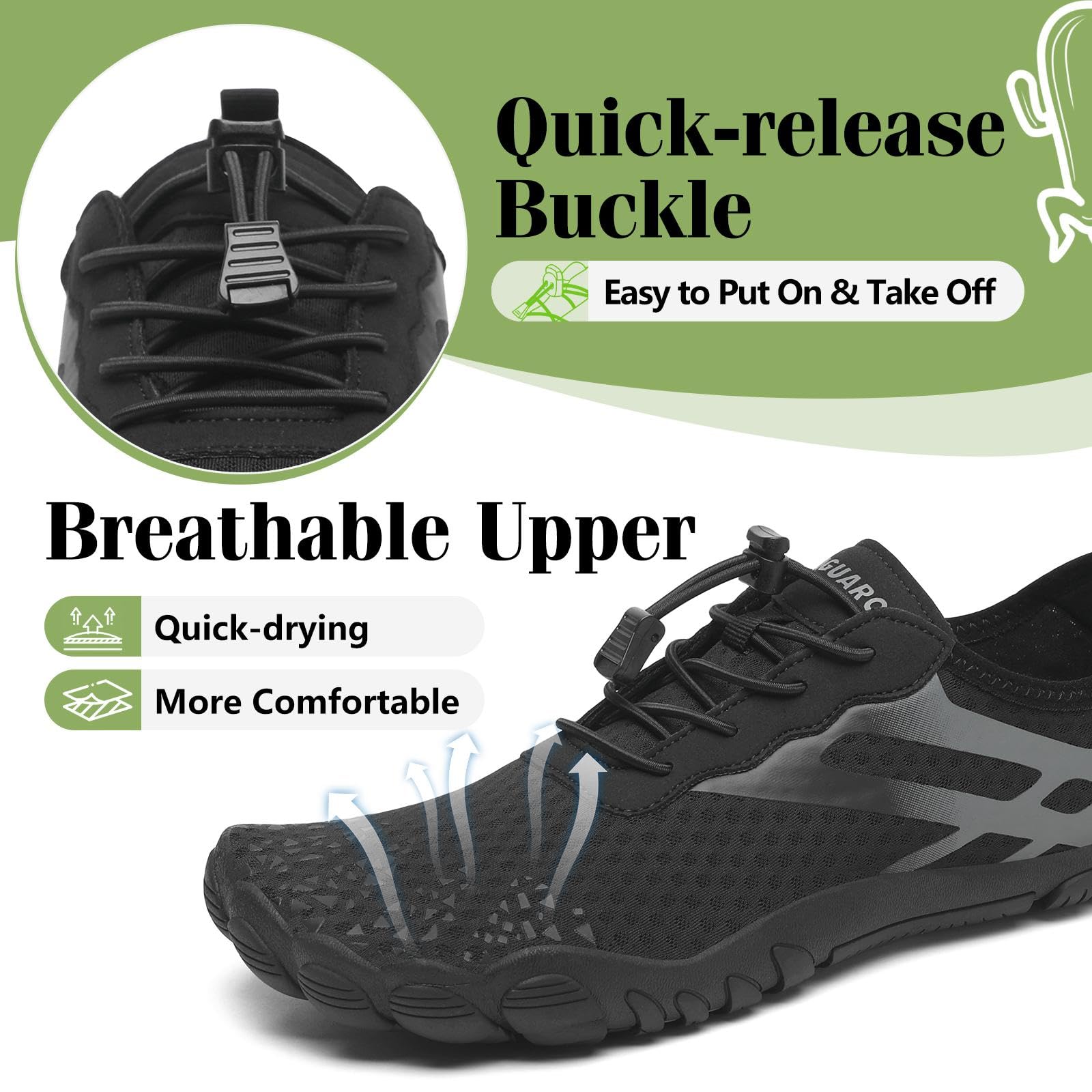 SAGUARO Uomo Scarpe Acquatiche Donna Pantofole da Spiaggia d'Acqua Bagno Scarpa Asciugatura Rapida Antiscivolo