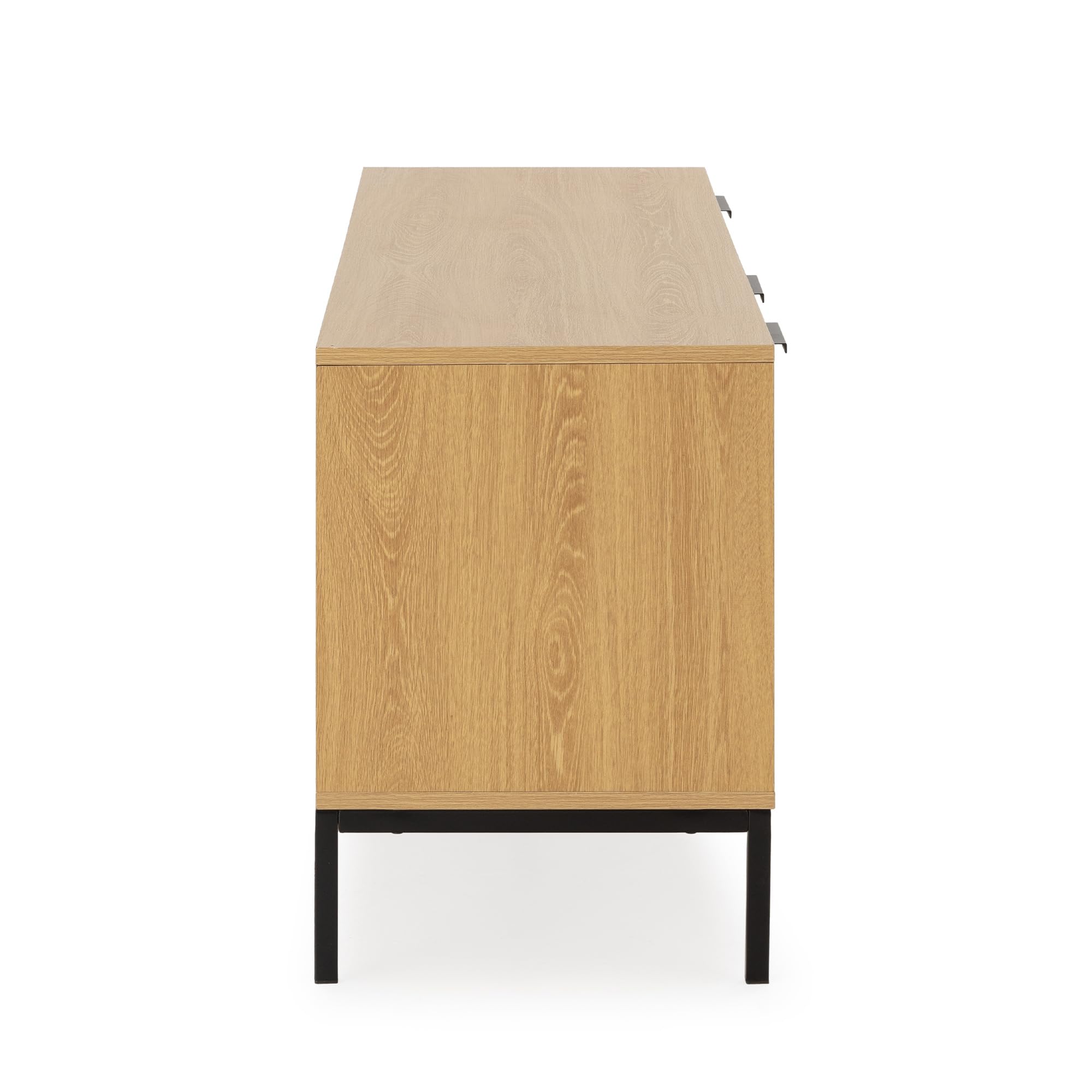 HOMN LIVING Mueble TV Auri 3 Puertas Color Roble, 160 cm (Ancho) 40 cm (Profundo) 55 cm (Altura)