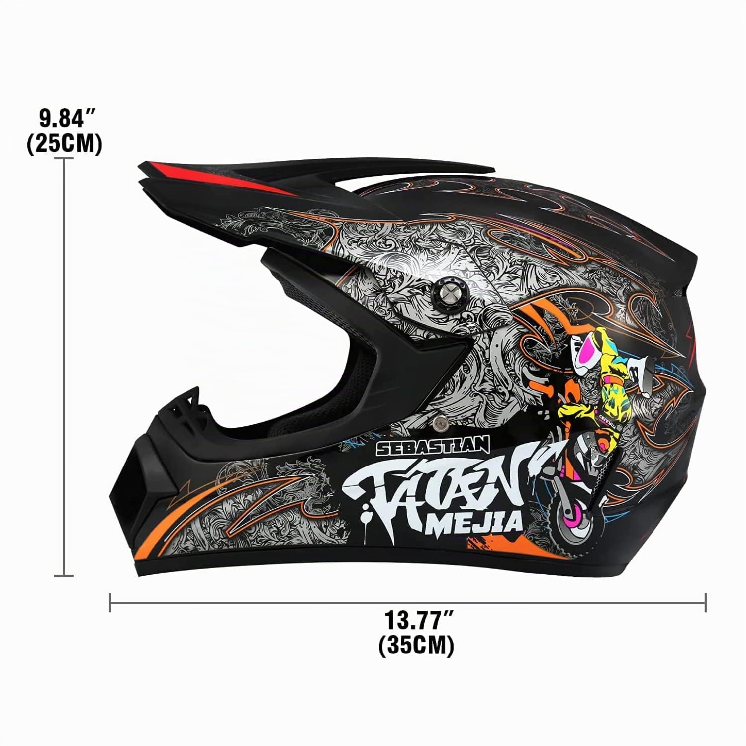 Casque de Motocross Casque Offroad ATV Casque Dot Casque de Moto de Cross pour Jeunes Unisexes Casque de Moto avec Lunettes Gants