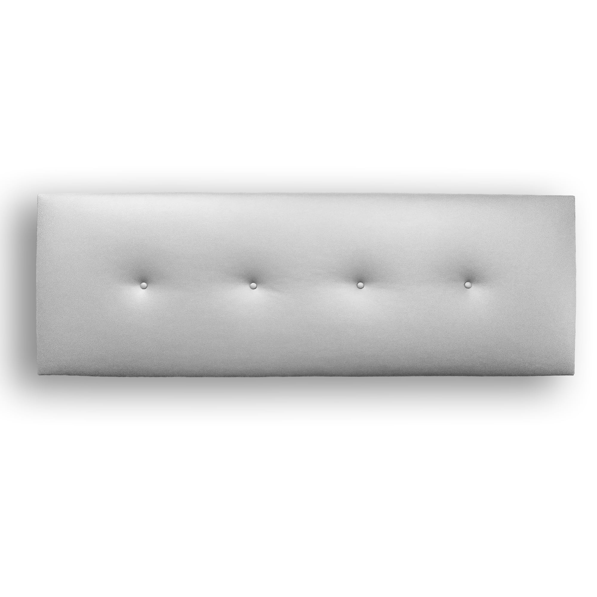 Silcar Home – testiera con rivestimento in ecopelle e fila di bottoni, modello Silvi (bianco, 145 cm) – testiera soffice – testiera imbottita – testiera originale