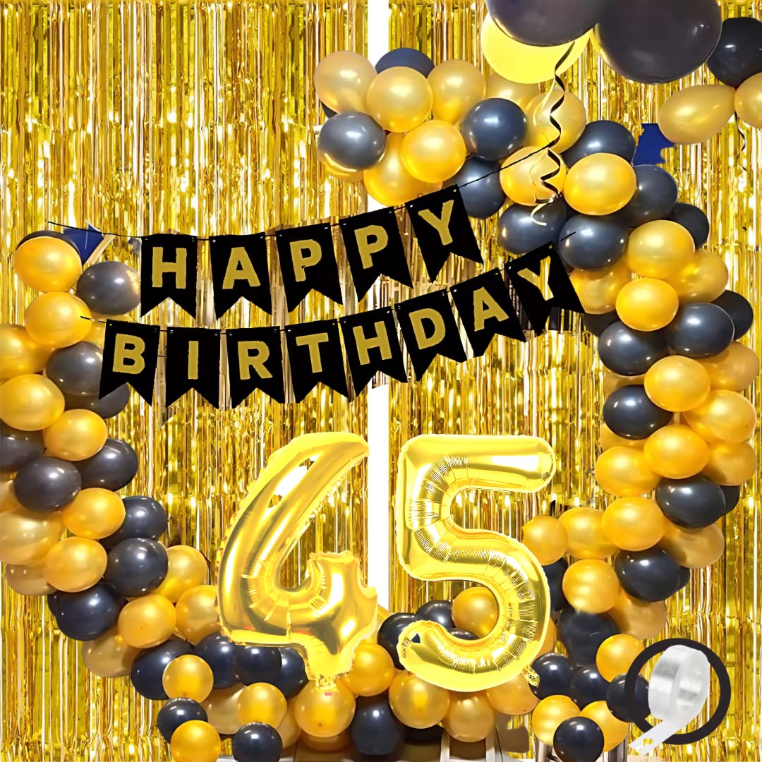 45th Birthday · Black,Gold