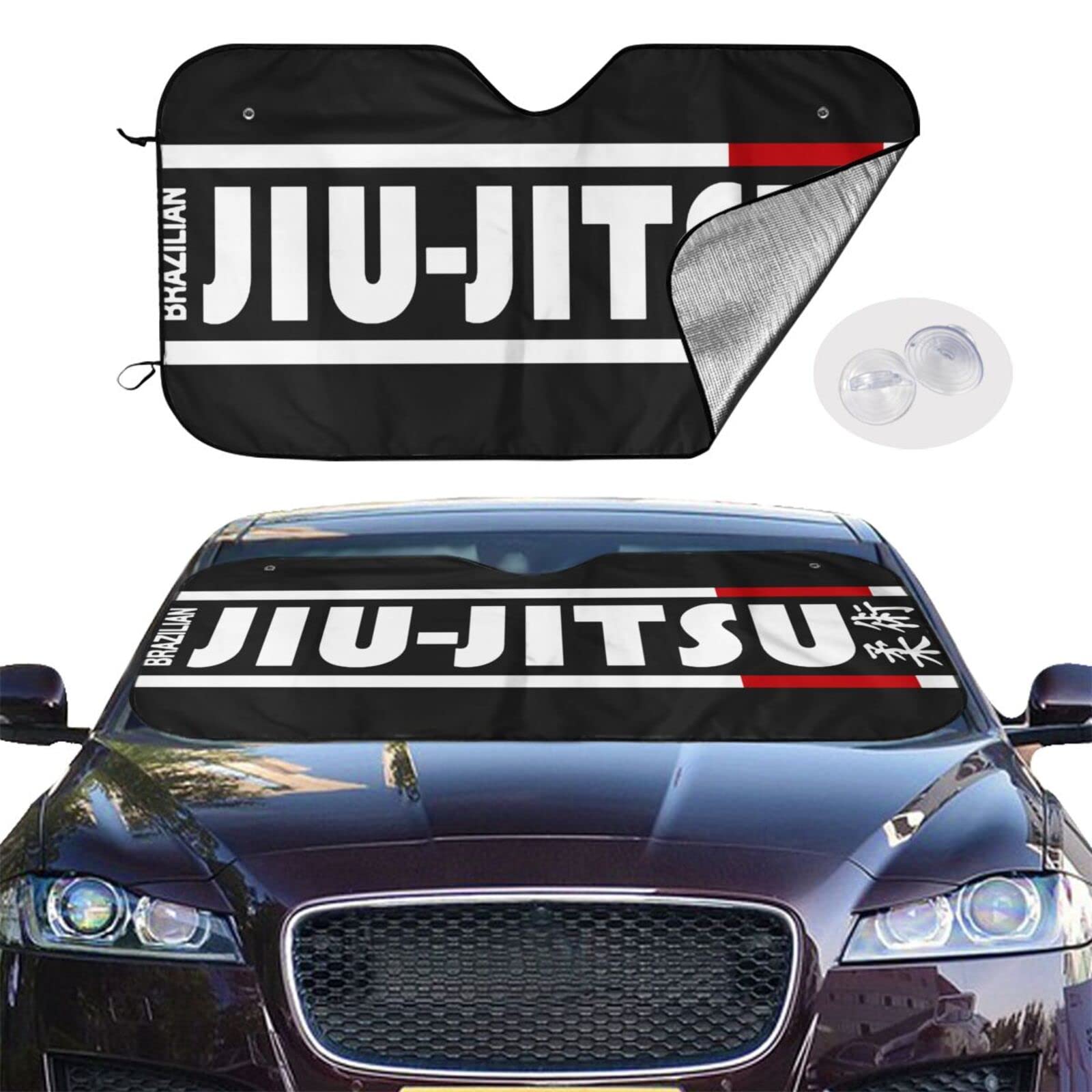 Jiu Jitsu Line Car Sunshade Cover Automobile Windshield Foldable Sun Visor Apply for Van Truck Trailer