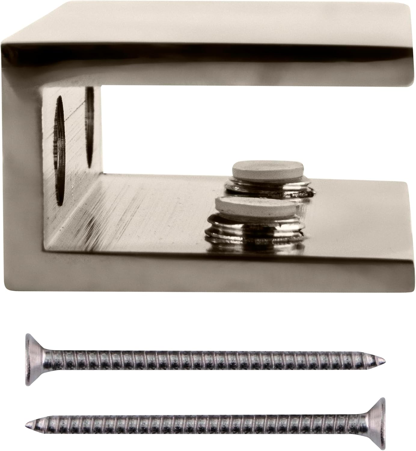 C.R. LAURENCE NDC4PN CRL Polished Nickel No-Drill Fixed Panel Glass Clamp