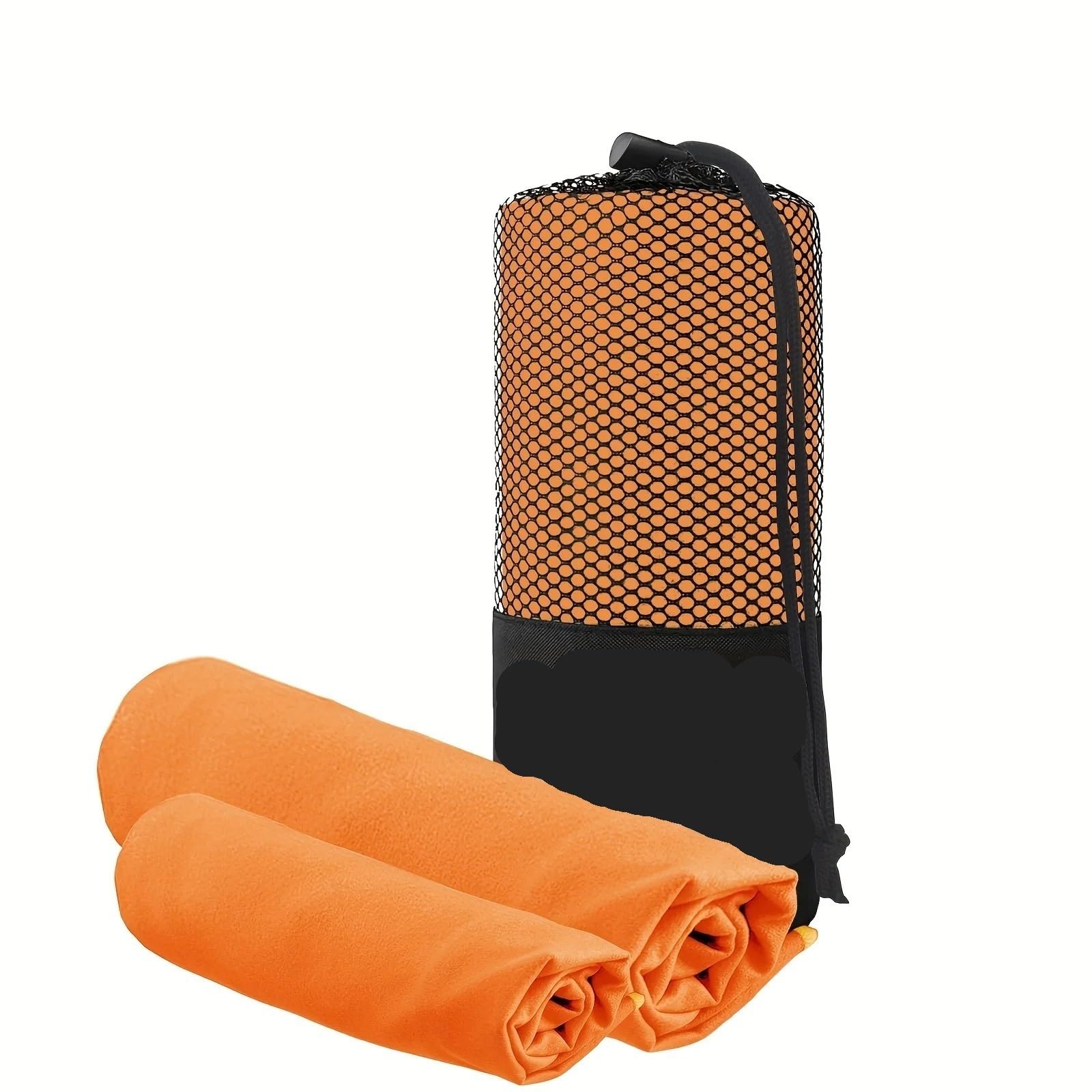 Sporthandtuch 2 Stück Outdoor-Sport-Handtücher, schnelltrocknend, schweißabsorbierend, weich, Mikrofaser-Strandtücher(Orange,40x80cm 80x180cm)