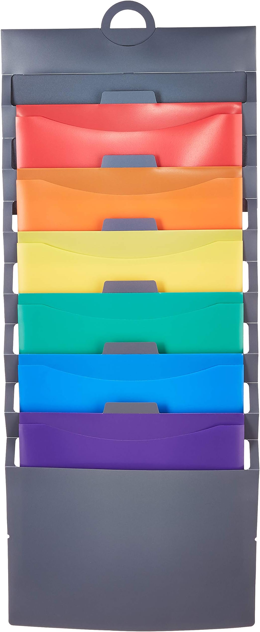 Amazon Basics Hanging 6 Pocket File Folders 36 inches, Multicolor