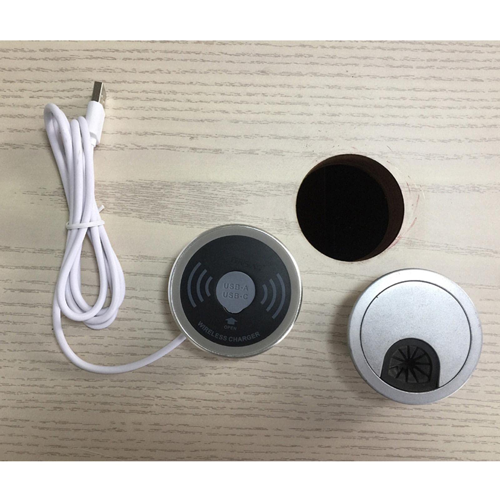 Milageto Inalámbrico de Escritorio Base de Carga Rápida Estación Integrada con Tecnología de Protección Inteligente y Puertos USB Adecuados para, 5W
