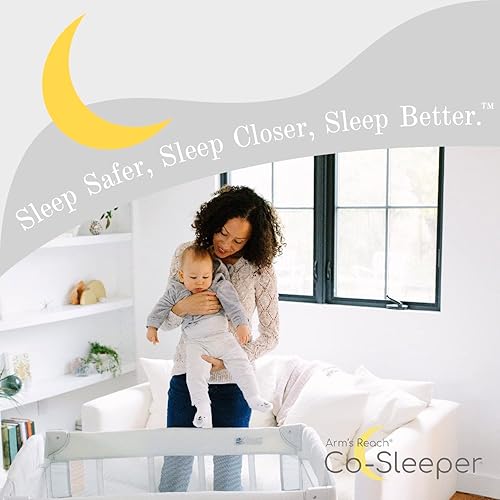 Miniatura 3 de Arm's Reach Ideal Ezee - Moisés plegable 3 en 1 para mesita de noche y patio de juegos con laterales de malla transpirable con bolsillos laterales