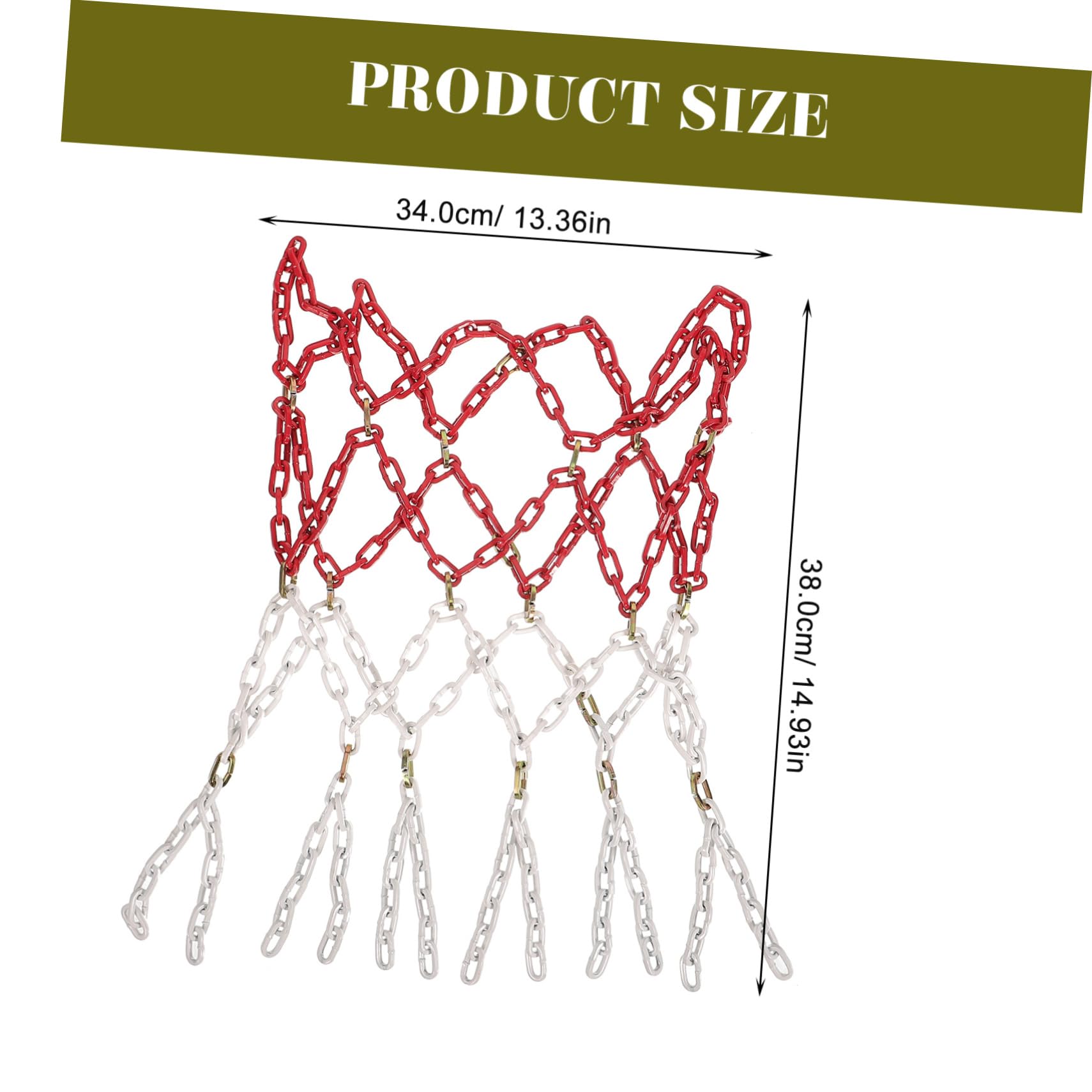 POPETPOP Heavy Duty Chain Basketball Net Durable Replacement for Hoops Easy Installation for Physical Education Recreation Compatible with Standard Goals Space Saving Design