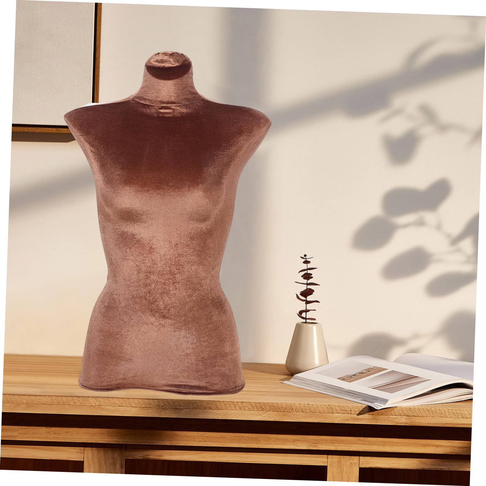 Holibanna Mannequin Bezug aus Kaffee Veloursstoff für Schneiderpuppe mit Austauschbarem Stoffbezug und Wiederverwendbarem Design für Schaufenster und Modepräsentationen