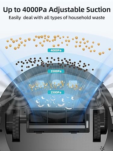 Miniatura 2 de HONITURE Robot aspirador y trapeador, succión fuerte de 4000 pa, robot aspirador G20 con carga automática, 150 minutos máximo, aplicación y control