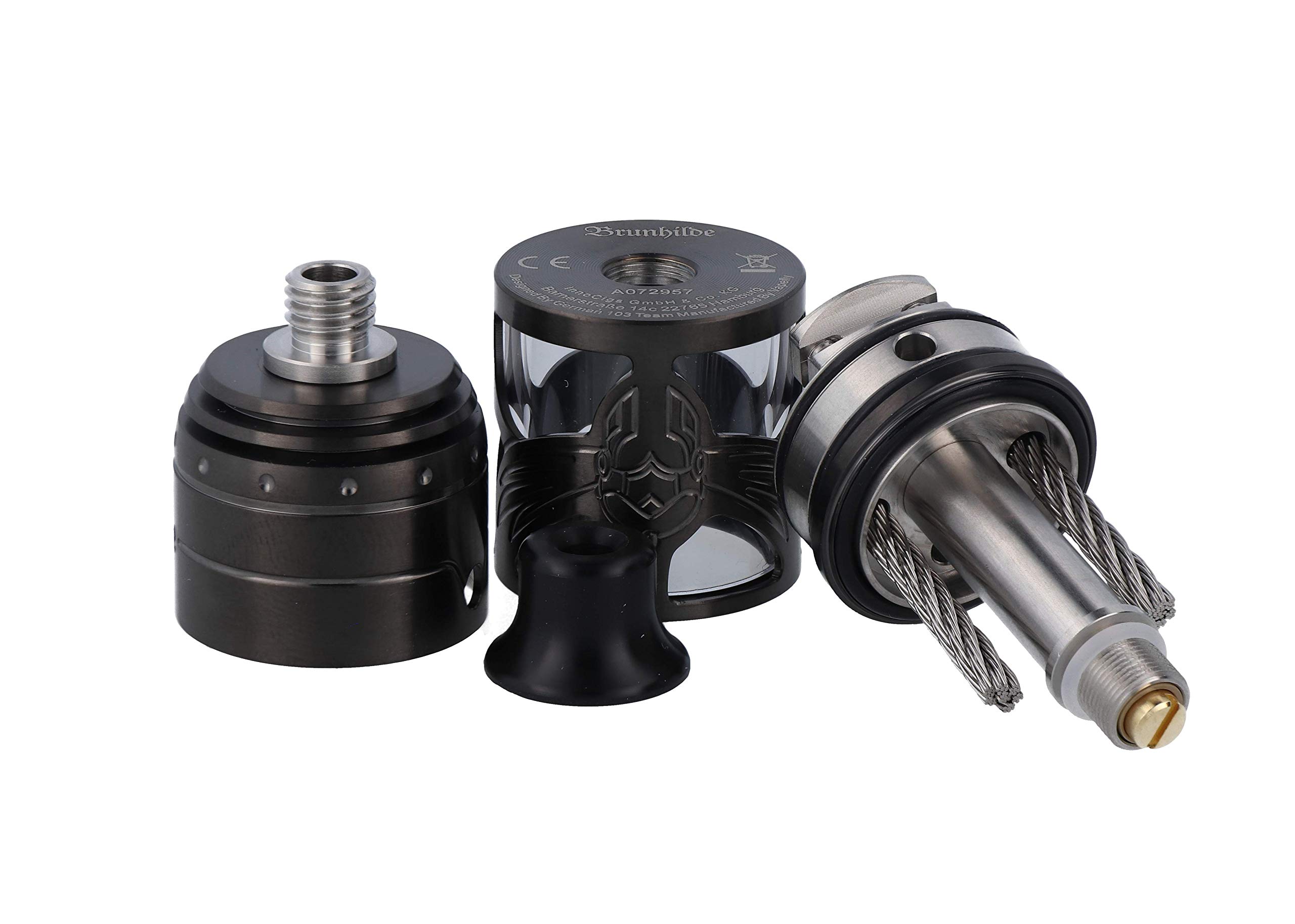 VapeFly Brunhilde MTL RTA Verdampfer , 5 ml , Durchmesser 23 mm , Selbstwickler ,Verdampfer für E Zigarette - Farbe: schwarz