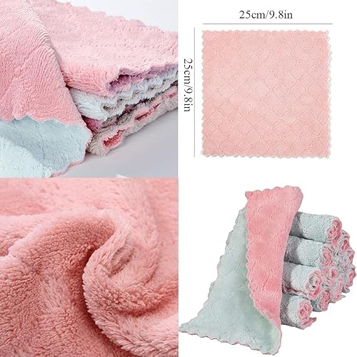 Miniatura 2 de Paquete de 10 paños de cocina suaves, sin olor, paños de cocina reutilizables, paños de limpieza para el hogar, secado rápido, sin aceite