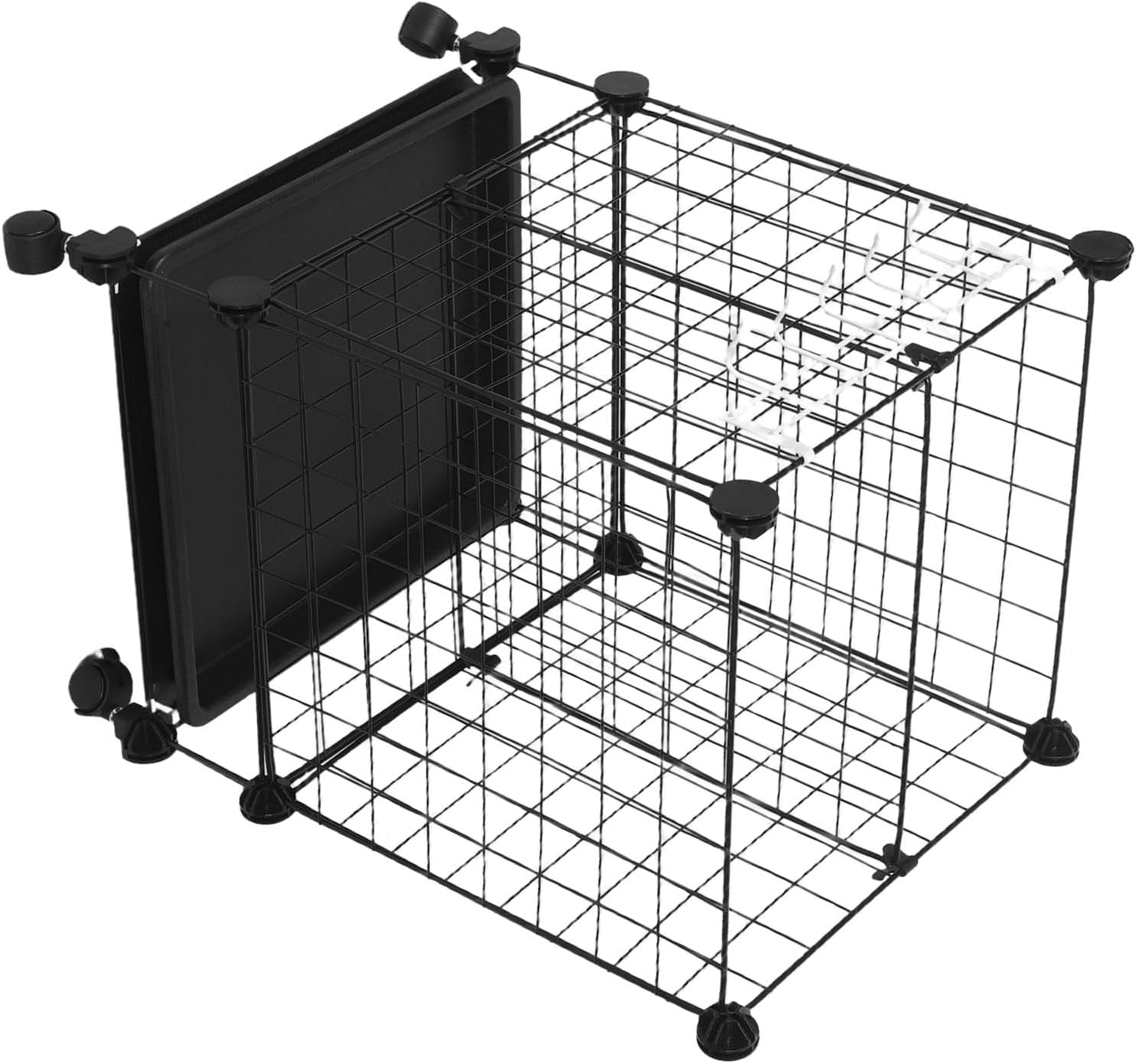 Movable Umbrella Holder Stand for Entryway with 2 Compartments and Built-in Drip Tray, Floor Standing Iron Rack with Smooth Casters for 15-20 Short and Wet Umbrellas, Modern Design