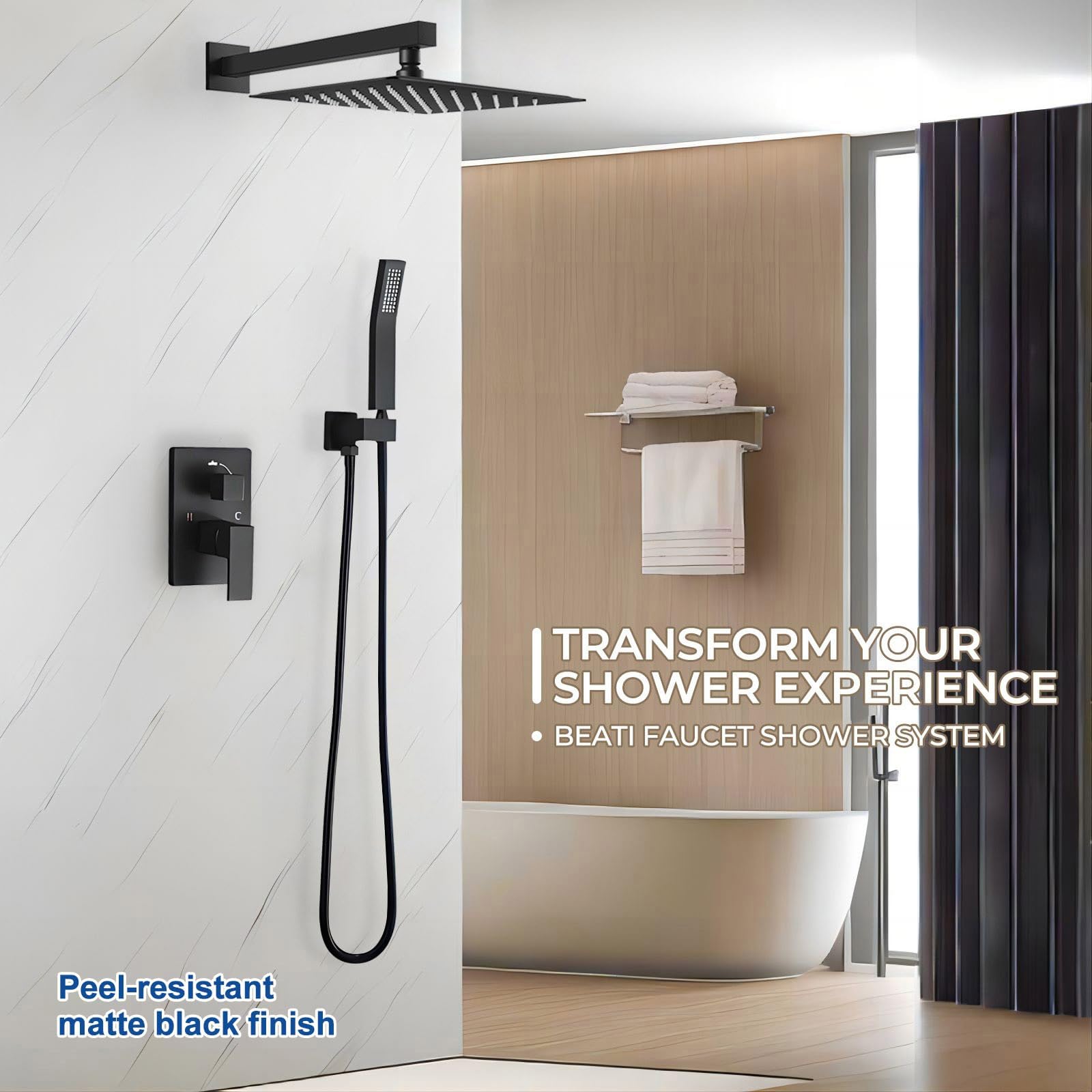 Ensemble De Robinet De Douche En Métal, Double Système De Pommeau De