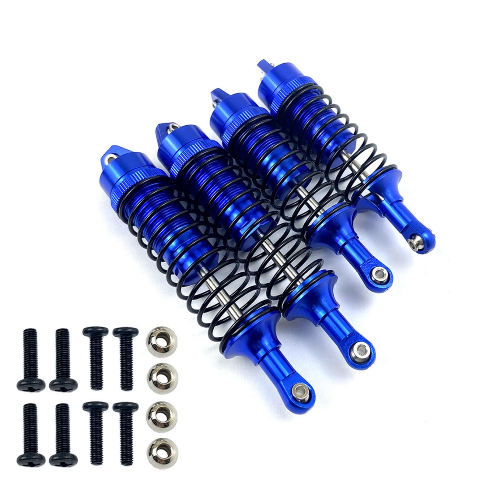 SDSLD Big Bore RC Shock for Traxxas Slash 4WD, Stampede 4x4, Hoss 4x4, Rustler 4WD - 4Pcs Full Aluminum Front Rear Shocks, Replace 5862 Blue