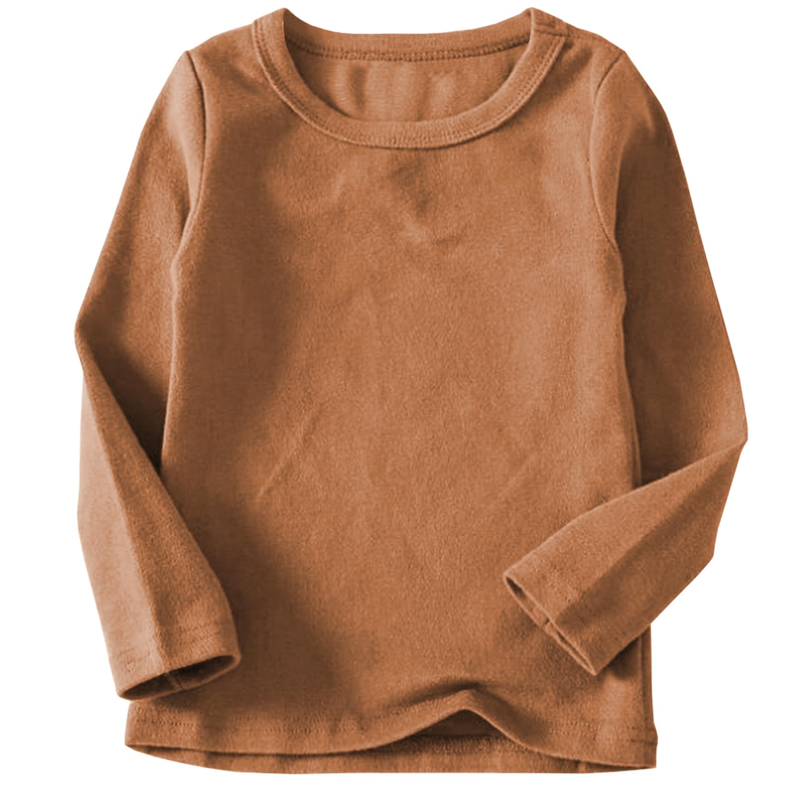 T-shirt basique chaud et doux pour fille - En coton - À manches longues