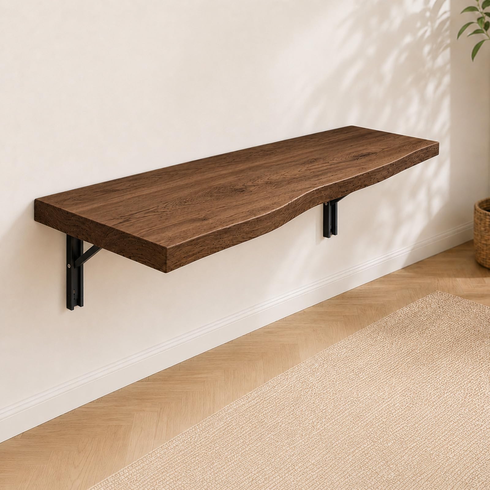 Cedario Solid Wood Wall Mounted Desk, Folding Table for Small Spaces