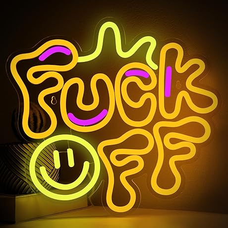 Fuck Off Neon Sign: Unleash Vibrant Orange Illusions
