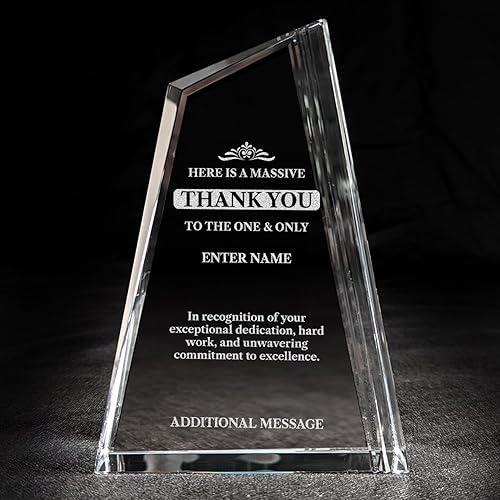 Miniatura 82 de Premio de agradecimiento personalizado grabado con láser, diseño grabado con láser, agradecimiento, añade tu propio texto, incluye caja de regalo