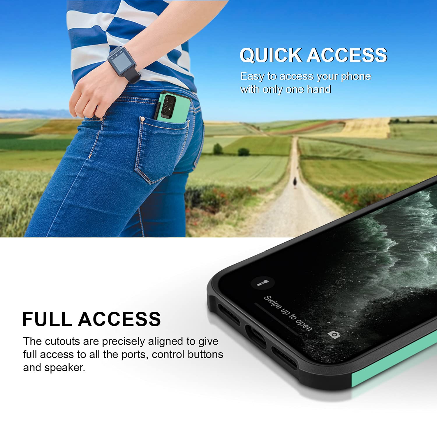 Coque Galaxy A53 5G Antichoc BEZ - Double Protection, Rebords Surélevés - Design Fin Et Résistant - Noir