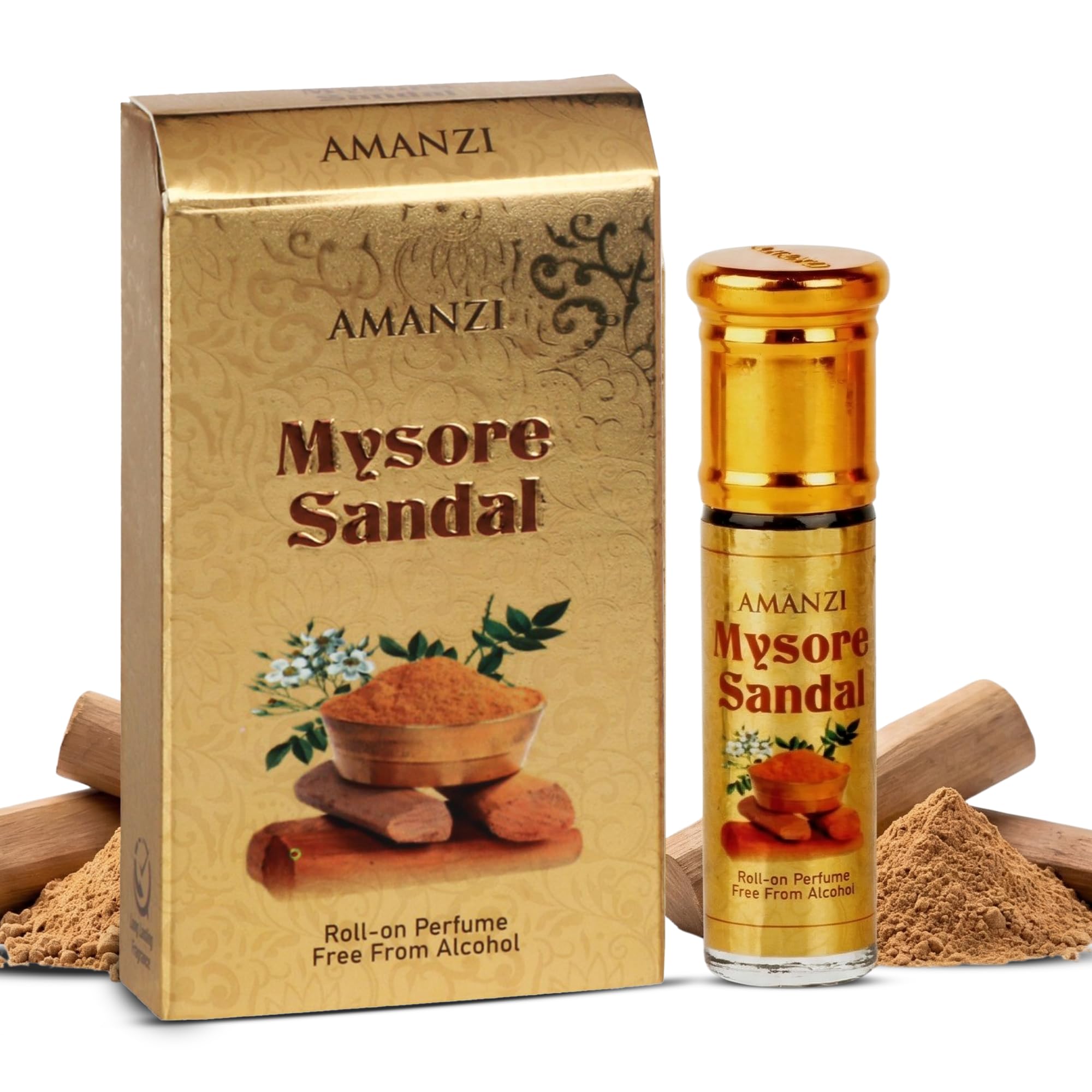 AMANZI Mysore Sandal Attar Roll-On for Men & Women | Alcohol-Free, Long-Lasting Fragrance Oil | Sweet, Creamy, Woody Perfume | 6ml | Pack of 1-image-6