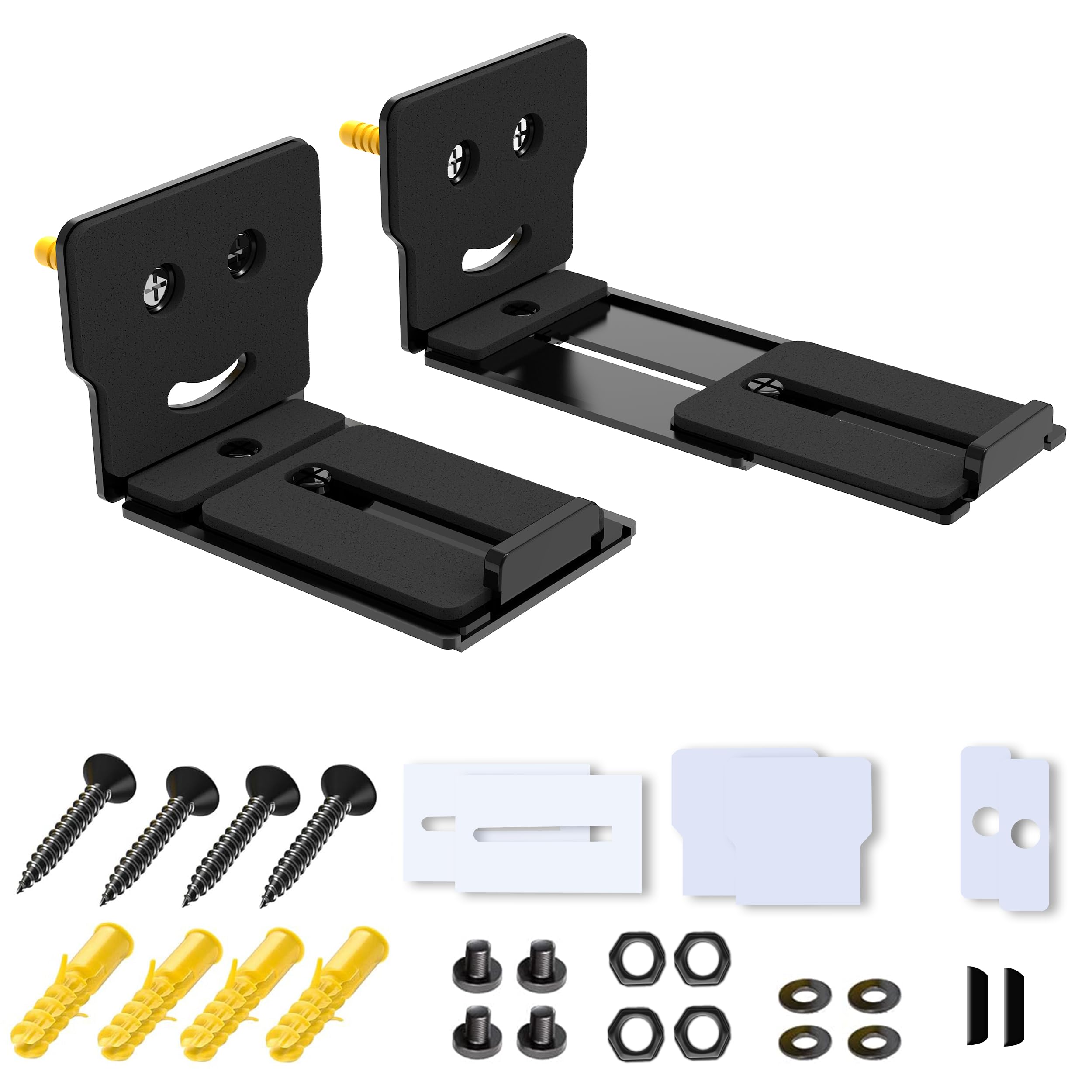 Suixing Adjustable Soundbar Mount, Universal Sound Bar Wall Brackets Works with Most Sound bar Mounts, Length Adjustable 3.4''-5.2'', Removable and