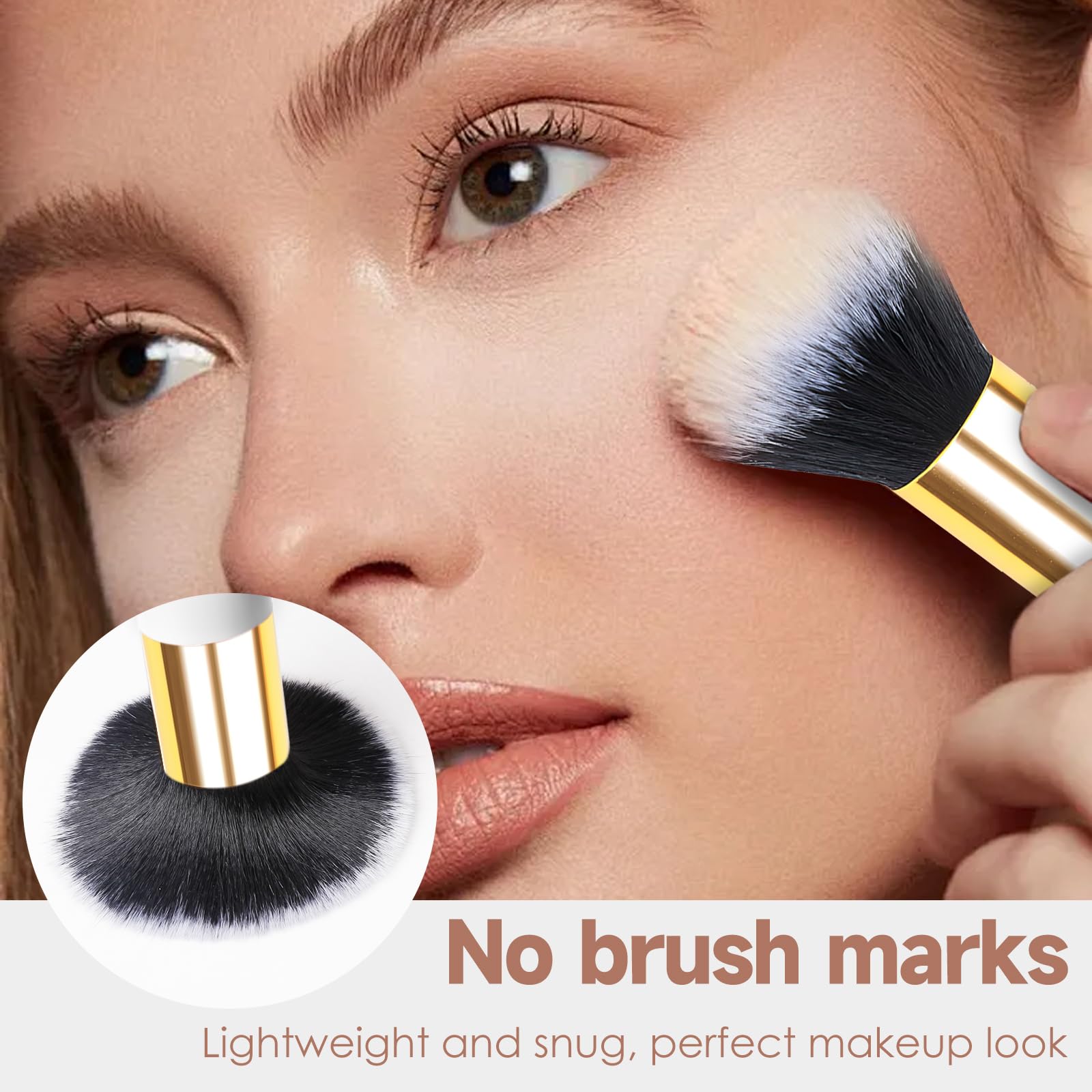 Powder Makeup Brush, Blusher Brush Large Powder for Loose or Pressed Setting Single Face Makeup Foundation - Image 3