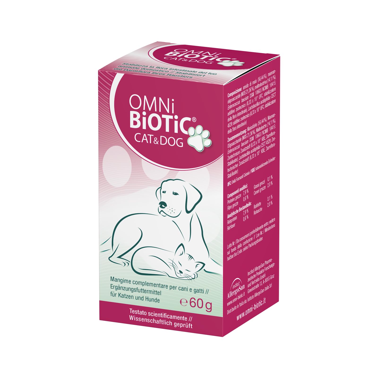 OMNi BiOTiC Cat & Dog | Polvere | Senza OGM | Senza glutine | 60g
