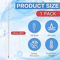 Vista 2 de Termómetro de laboratorio de uso general de 12 pulgadas, líquido de vidrio de inmersión total en vidrio para laboratorios, universidades