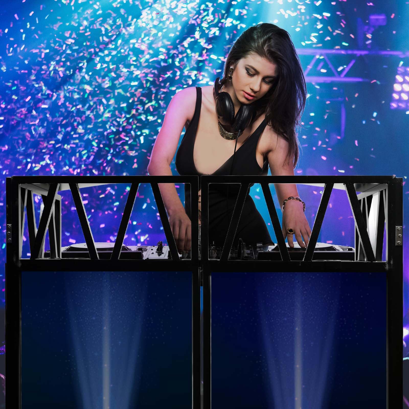 Tragbarer DJ-Fassadenständer, faltbarer DJ-Tisch, 101,6 x 50,8 x 114,3 cm, DJ-Fassadenstation für DJ-Controller, Mixer & Laptop, Veranstaltungen und Partys – inklusive Tragetasche und zwei