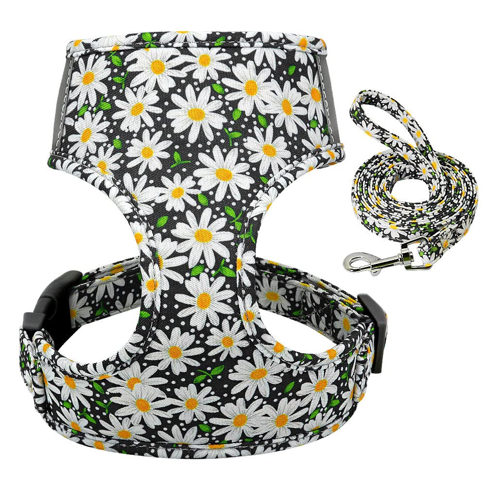 Perros con Herramientas, Arnés de Malla Nailon con Estampado Plomo for Perros y Gatos pequeños, Conjunto Correa Chaleco Reflectante Acolchado Suave DM(C,M)