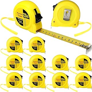 Hoteam 12 Pieces Tape Measure Bulk 25 ft Retractable Measuring Tape Control Self Lock Tape Measure Easy Read Imperial and Metric Scale Measurement for Engineer Contractors Designer Builder