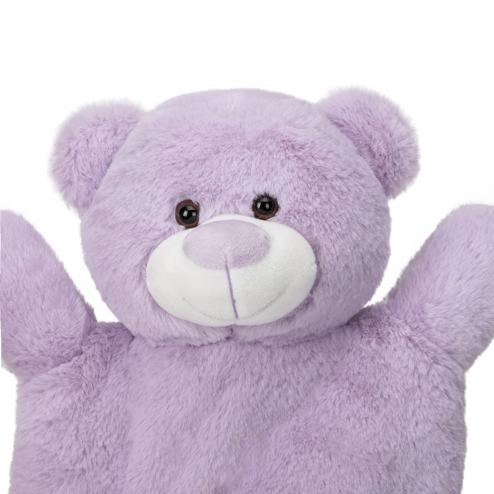 HomeTop Borsa dell'acqua calda o fredda in gomma di alta qualità con simpatico orsetto imbottito (2 litri, viola lavanda)