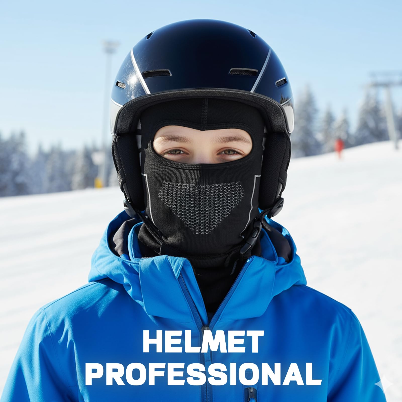 TAGVO Kominiarka dla dzieci, maska na całą twarz, profesjonalny sport, elastyczna, Brethable, lekka, anty-UV, jazda na rowerze, kominiarka, maska narciarska, czapka pod kask, ocieplacz na szyję, dla