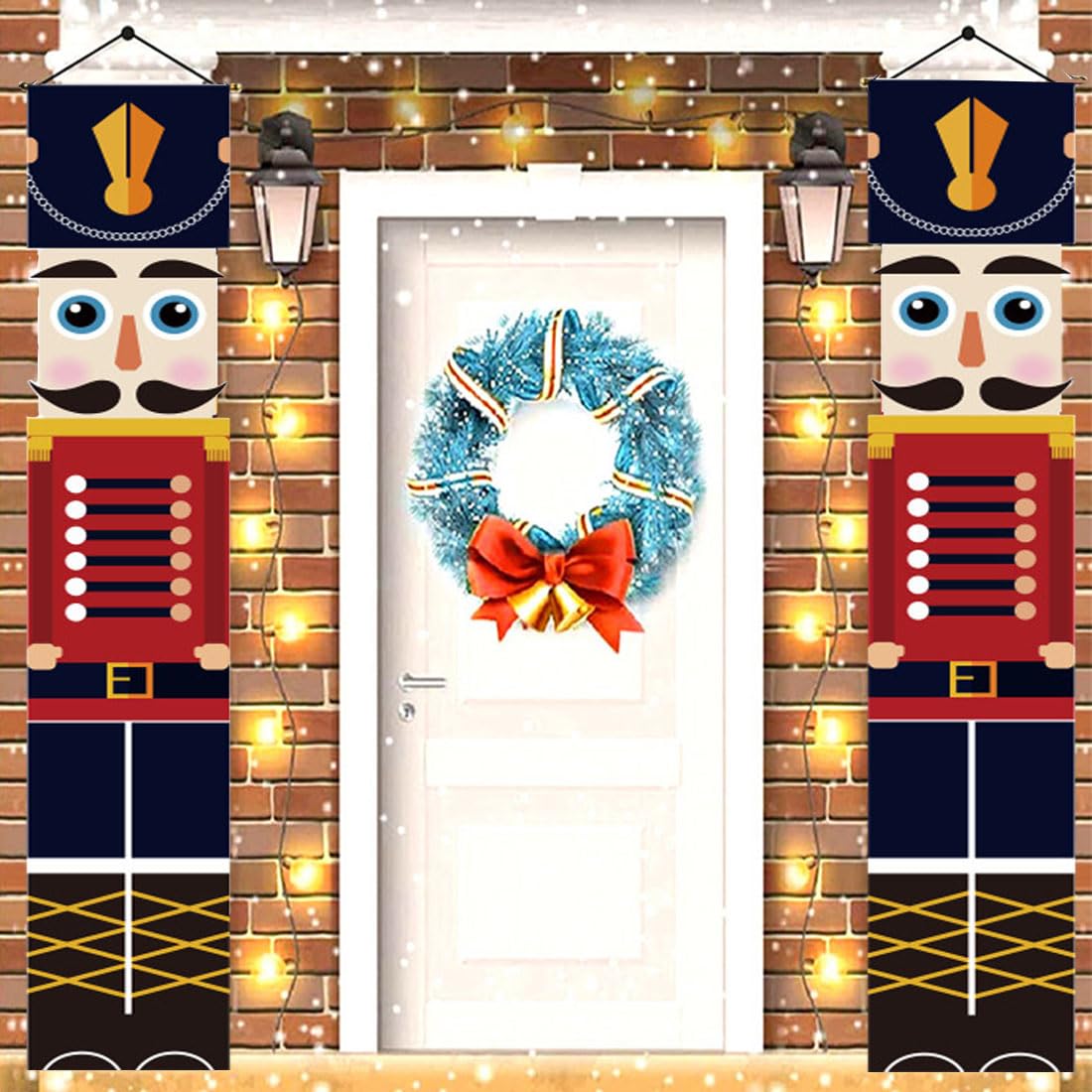 Polly Online Nutcracker Soldier Door Banner, Merry Christmas Decorations,Xmas Hanging Front Banner Door Sign for Outdoor Indoor Yard Farmhouse Party