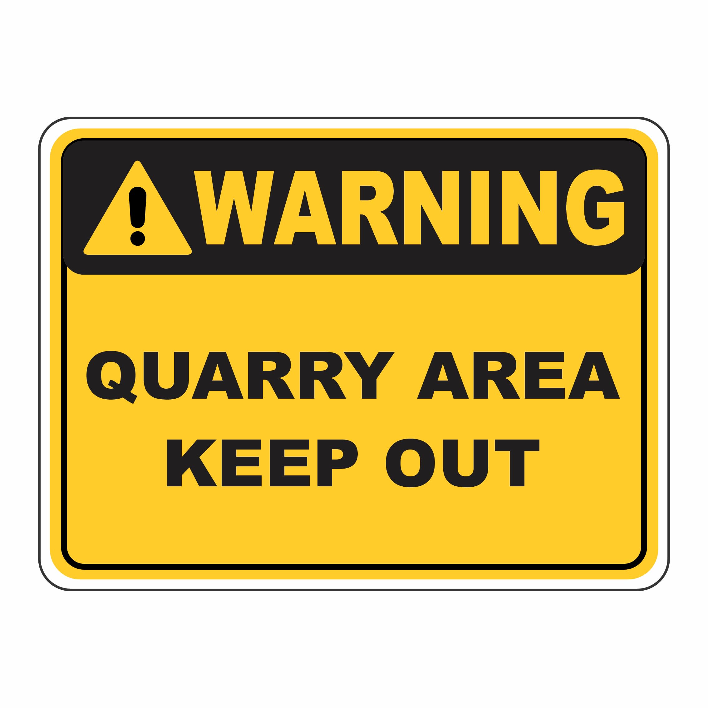 Quarry Area Keep Out Warning Signs Metal Tin Sign 8 x 12 inch for Industrial & Commercial