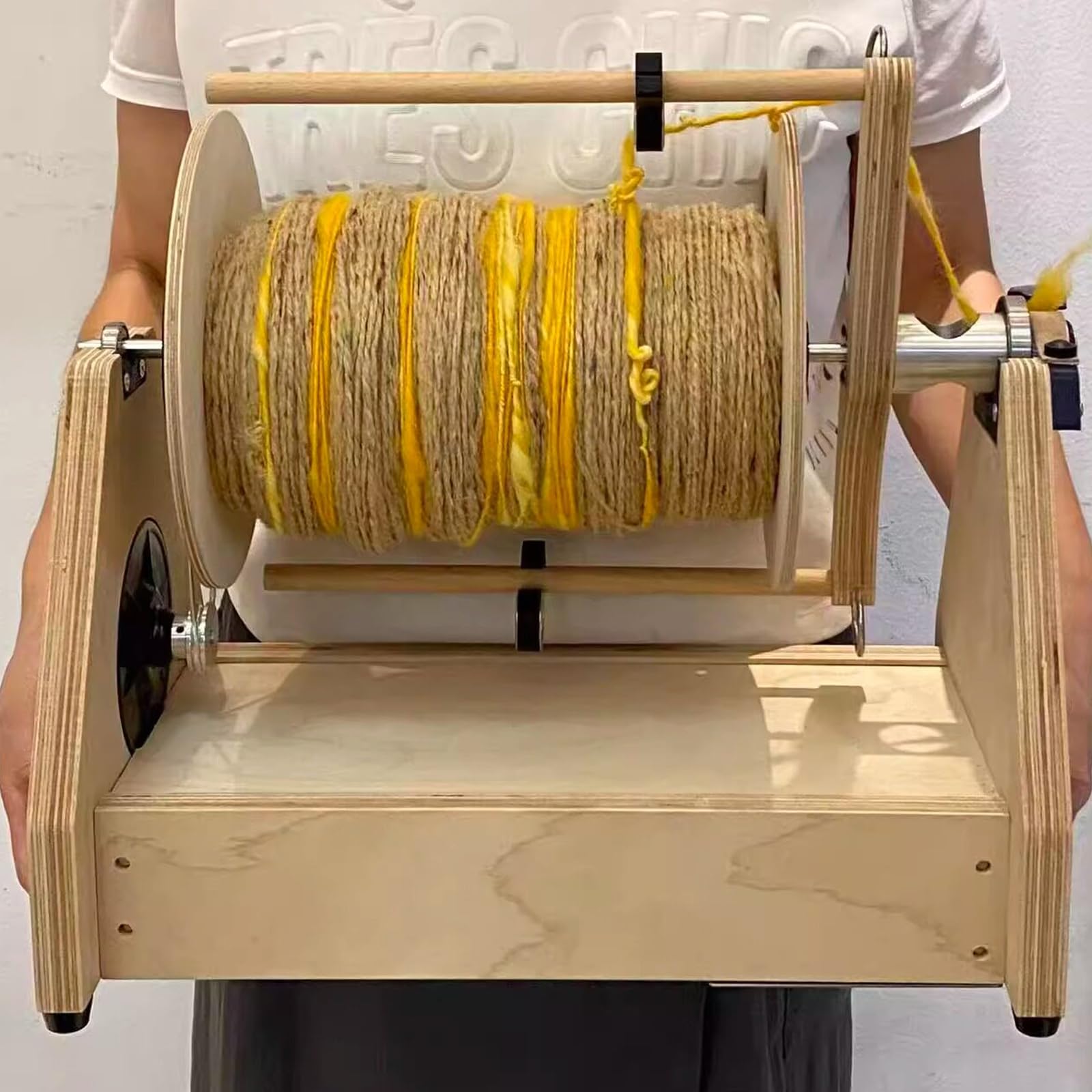 Elektryczna przędzarka do przędzy, nawijarka kulowa z przełącznikiem nożnym, regulowana prędkość, duża pojemność, 1500 g na sznurek, do tkania przędzy, skręcania wełny, rowingu mieszanego
