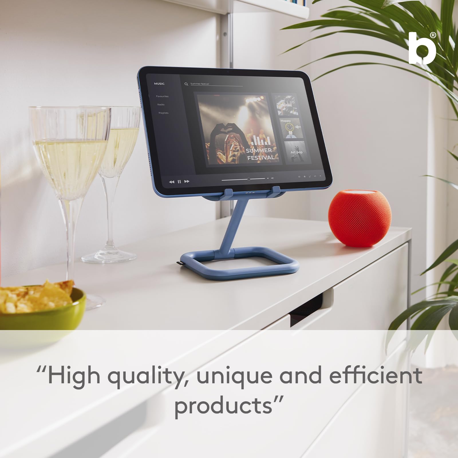 Bouncepad Go in White – stojak na iPada i tablet – regulowany uchwyt na iPada i tablet – kompatybilny ze wszystkimi tabletami iPad, iPad Pro, iPad Mini i Samsung