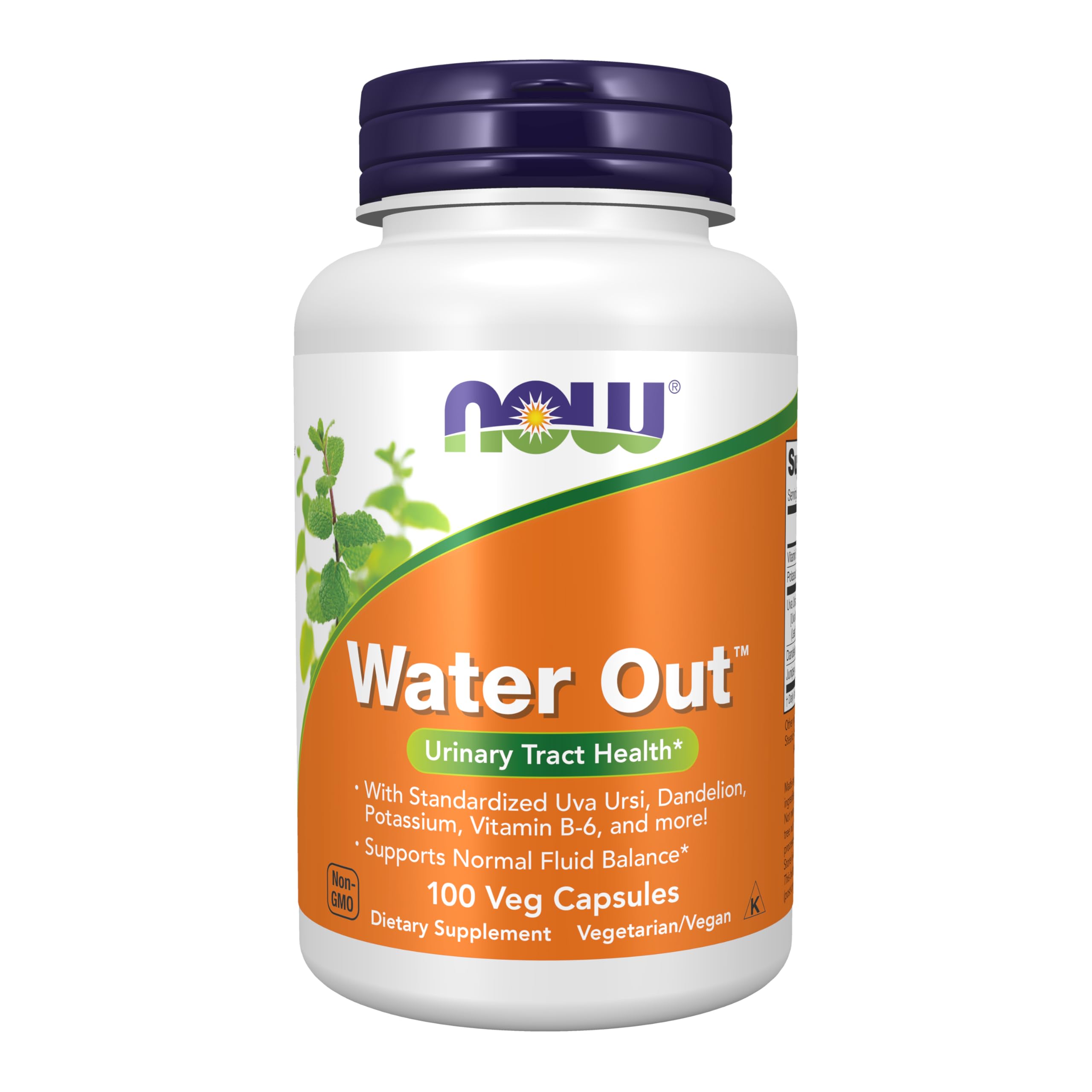 NOWFoods Water Out 100 Veg Capsules | Fluid balance Supplement | With Standardized Uva Ursi, Dandelion, Potassium, Vitamin B-6, and more | Supports a Healthy Urinary Tract.