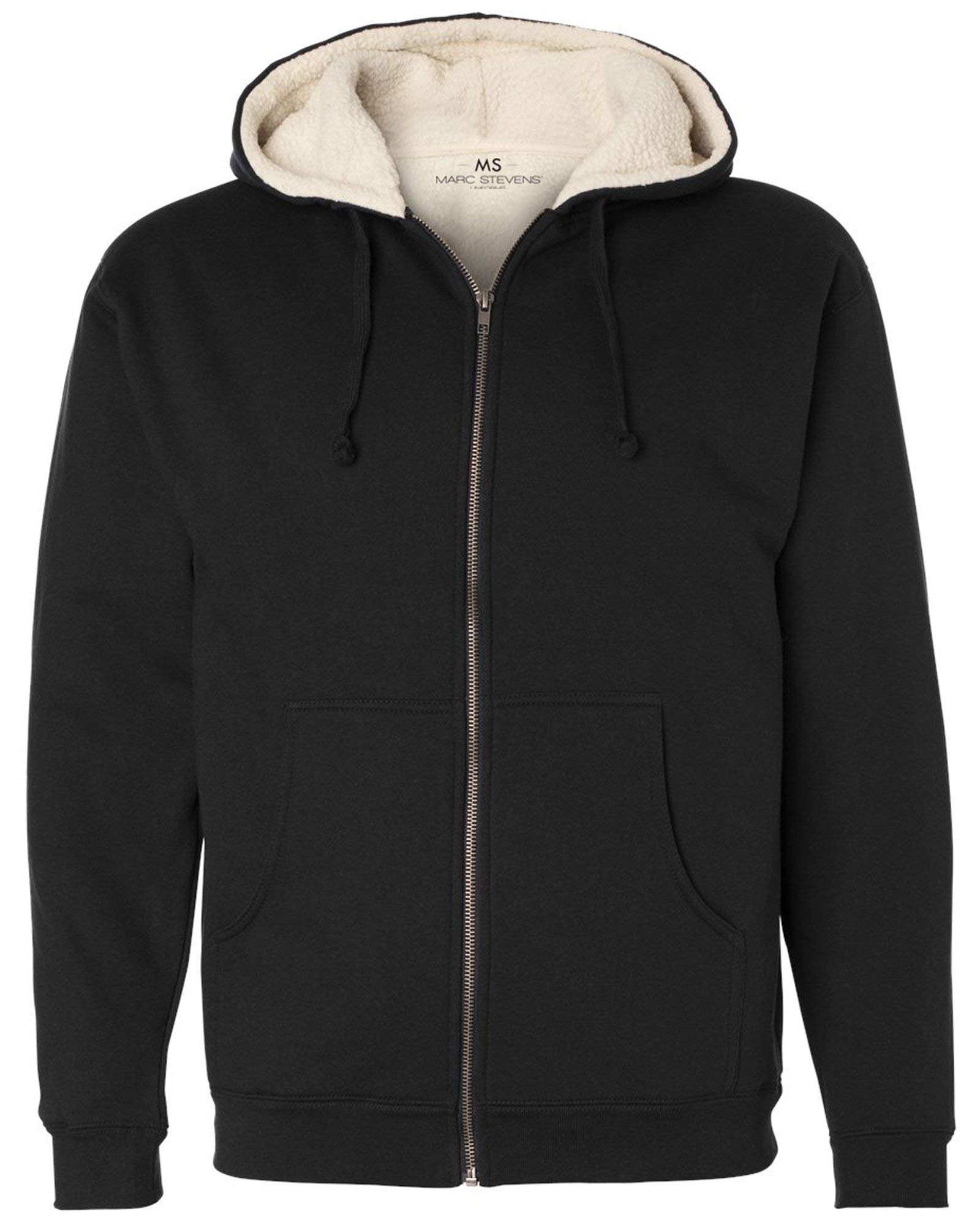 Marc Stevens Men's Warm Sherpa Lined Full Zipper Hooded Sweatshirt - MS82076