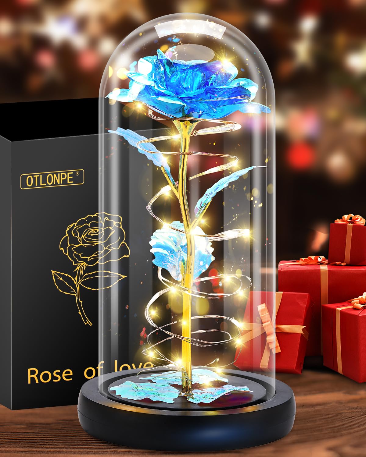 Otlonpe Muttertagsgeschenke für Mama, Ewige Rose Personalisiert Frauen, Blumen Valentinstag Weihnachten Geburtstagsgeschenk für Frauen Mama Freundin Oma