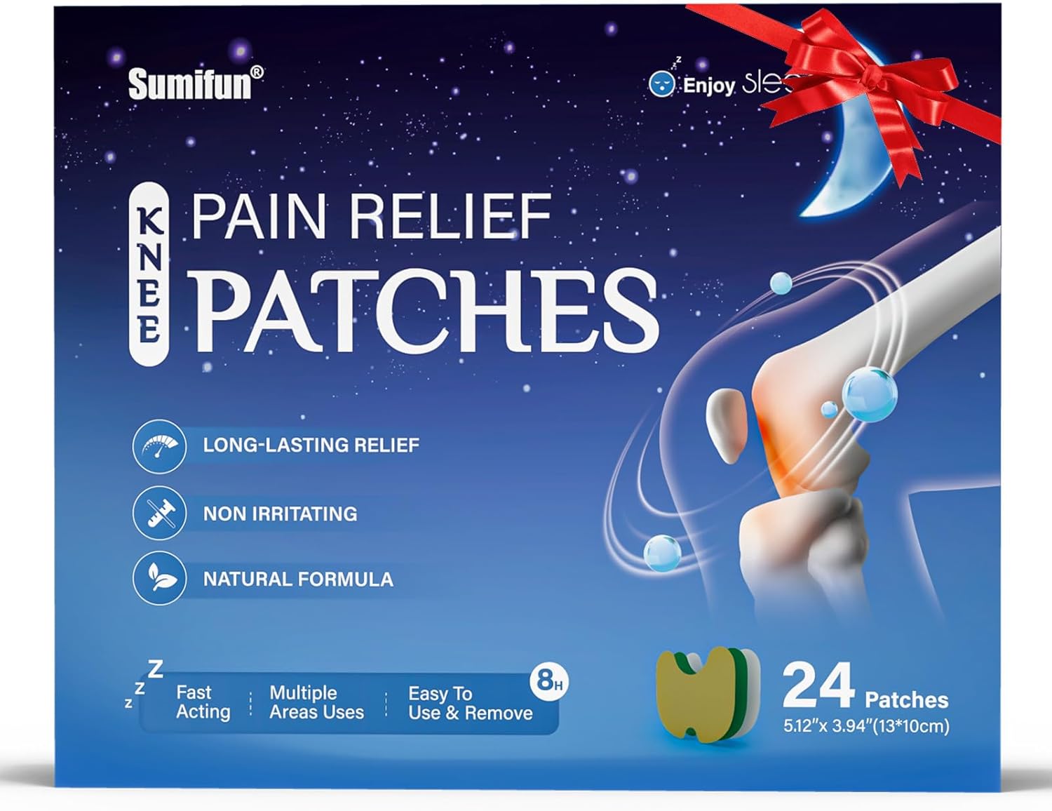 Sumifun Pain Relief Patches, 24 PCs Knee Pain Relief Patch