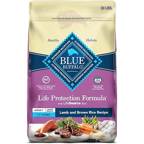 Blue Buffalo Life Protection Formula Large Breed Adult Dry Dog Food, Promotes Joint Health and Lean Muscles, Made with Natural Ingredients, Lamb & Brown Rice Recipe, 30-lb. Bag