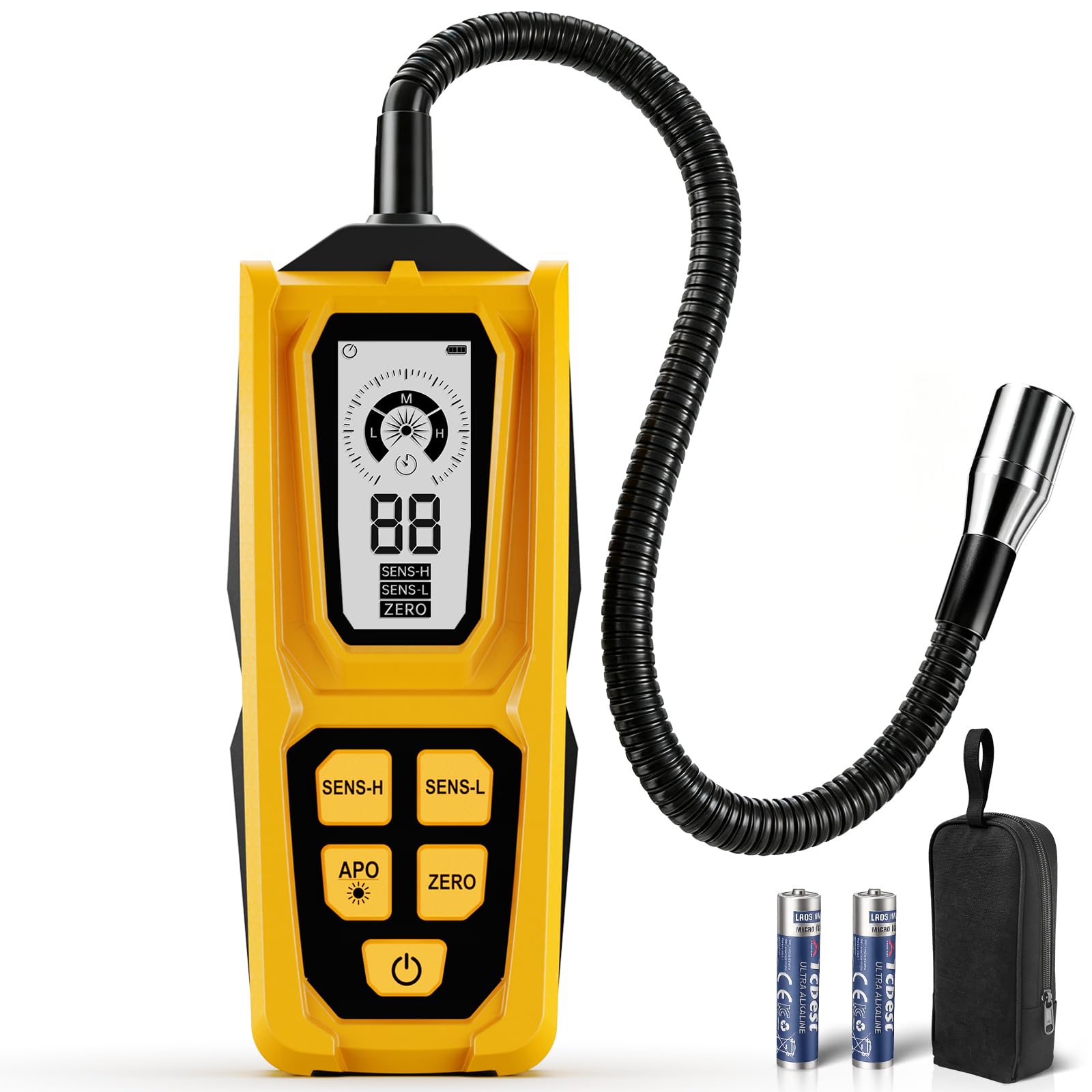 Detector de fugas de gas natural, detector de gas con alarma audible y visual, detector de fugas de gas para propano, metano para el hogar o industrial y RV
