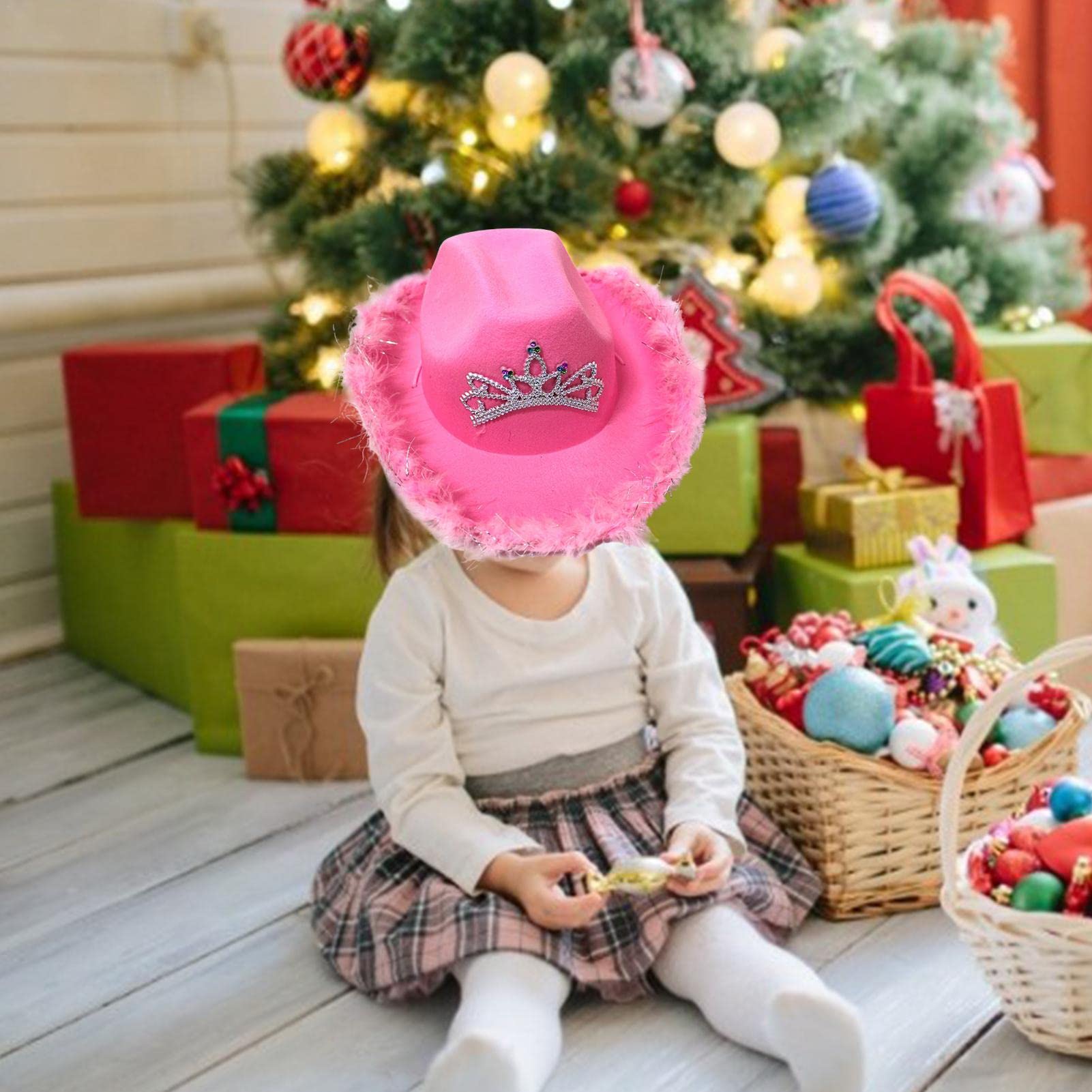 Rosa Cowboyhut Mit Funkelndem Tiara – Western-Style Für Partys, Karneval & Festivals | Einheitsgröße Mit Kinnriemen