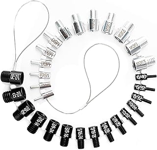 Nut and Bolt Thread Checker, Thread Checker Standard and Metric, Bolt Size and Thread Gauge, 28 Male/Female Identifier Gauges (15 Inch & 13 Metric)